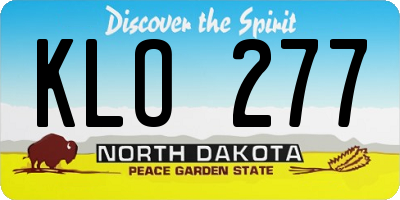 ND license plate KLO277
