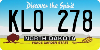 ND license plate KLO278