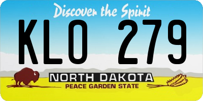 ND license plate KLO279