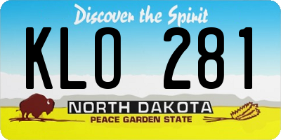 ND license plate KLO281