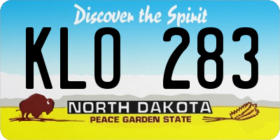 ND license plate KLO283