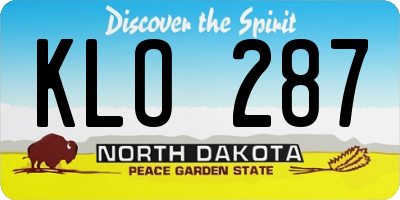 ND license plate KLO287