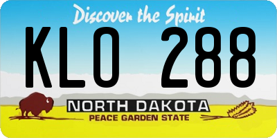 ND license plate KLO288
