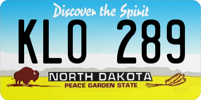 ND license plate KLO289