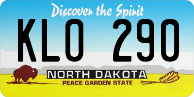 ND license plate KLO290