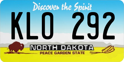 ND license plate KLO292