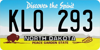 ND license plate KLO293