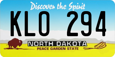 ND license plate KLO294
