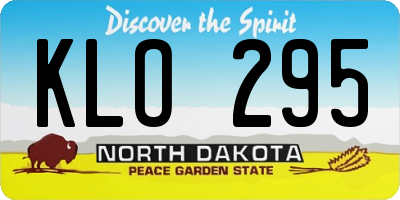 ND license plate KLO295