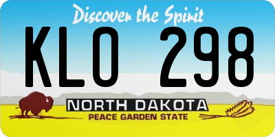 ND license plate KLO298