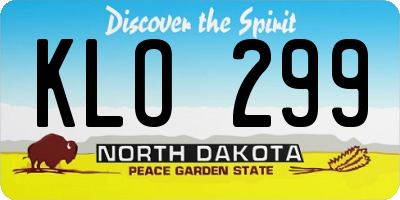 ND license plate KLO299