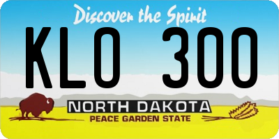 ND license plate KLO300