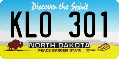 ND license plate KLO301