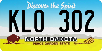 ND license plate KLO302