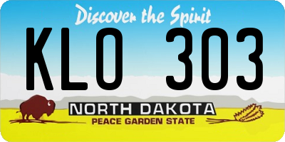 ND license plate KLO303