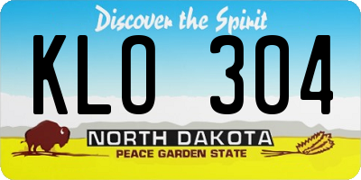 ND license plate KLO304