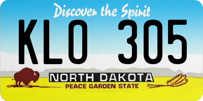 ND license plate KLO305