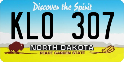 ND license plate KLO307