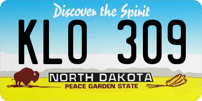ND license plate KLO309