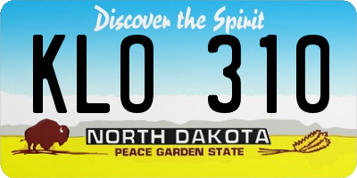 ND license plate KLO310