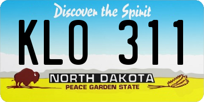 ND license plate KLO311