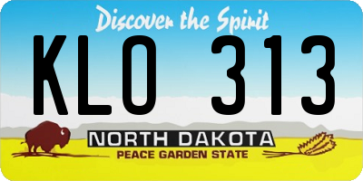 ND license plate KLO313