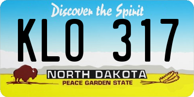 ND license plate KLO317