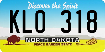 ND license plate KLO318