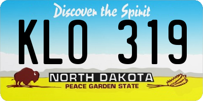 ND license plate KLO319