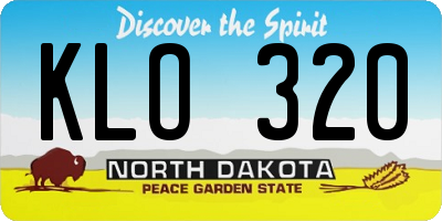 ND license plate KLO320