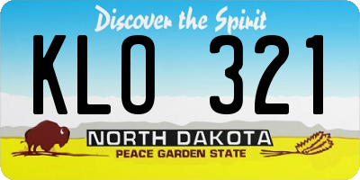 ND license plate KLO321