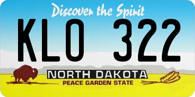 ND license plate KLO322