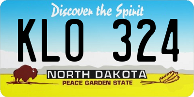 ND license plate KLO324