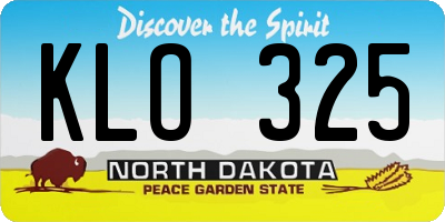 ND license plate KLO325