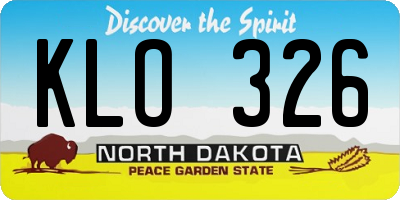 ND license plate KLO326
