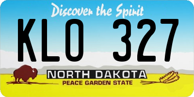 ND license plate KLO327