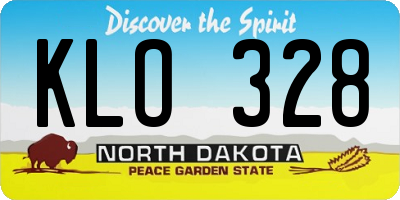 ND license plate KLO328