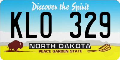 ND license plate KLO329