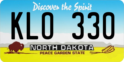 ND license plate KLO330