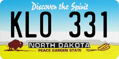 ND license plate KLO331