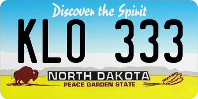 ND license plate KLO333