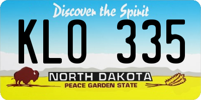 ND license plate KLO335