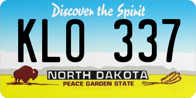 ND license plate KLO337