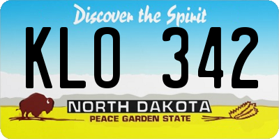 ND license plate KLO342