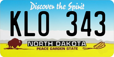 ND license plate KLO343