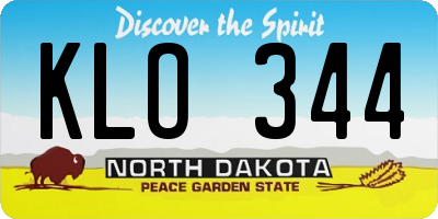 ND license plate KLO344