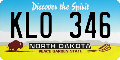 ND license plate KLO346