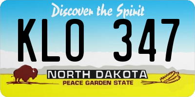 ND license plate KLO347