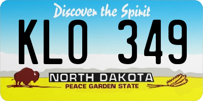 ND license plate KLO349