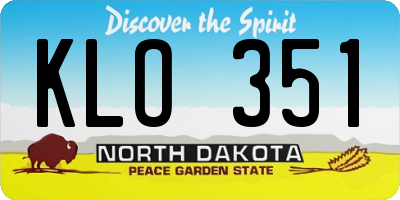 ND license plate KLO351